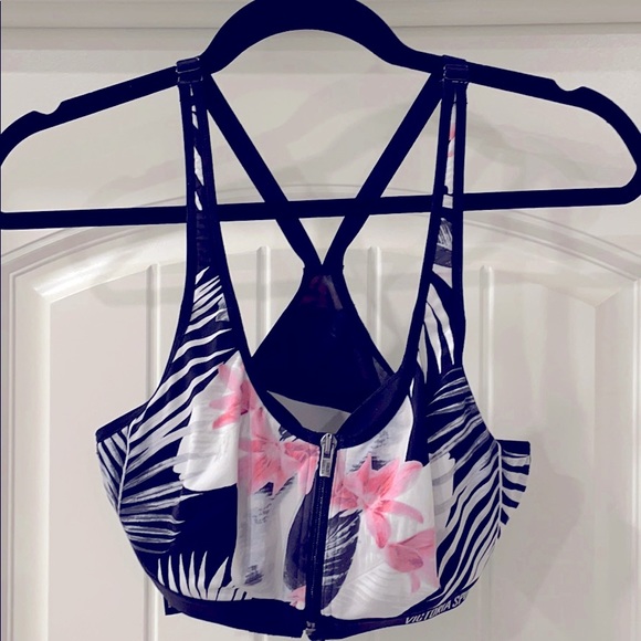 Victoria’s Secret Front Zip Tropical Sports Bra - Picture 1 of 4
